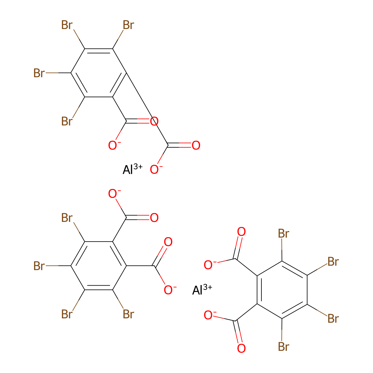 1,2-Benzenedicarboxylic acid, 3,4,5,6-tetrabromo-, aluminum salt (3:2) molecular structure, CAS 13654-74-5