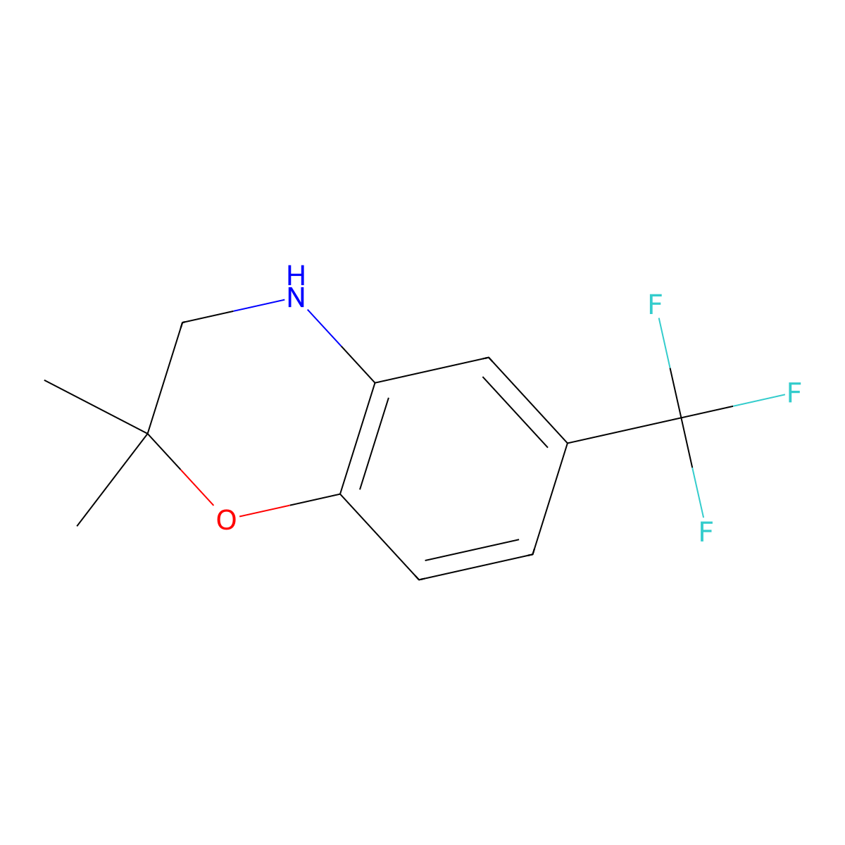 2,2-dimethyl-6-(trifluoromethyl)-3,4-dihydro-2H-1,4-benzoxazine molecular structure, CAS 136544-10-0