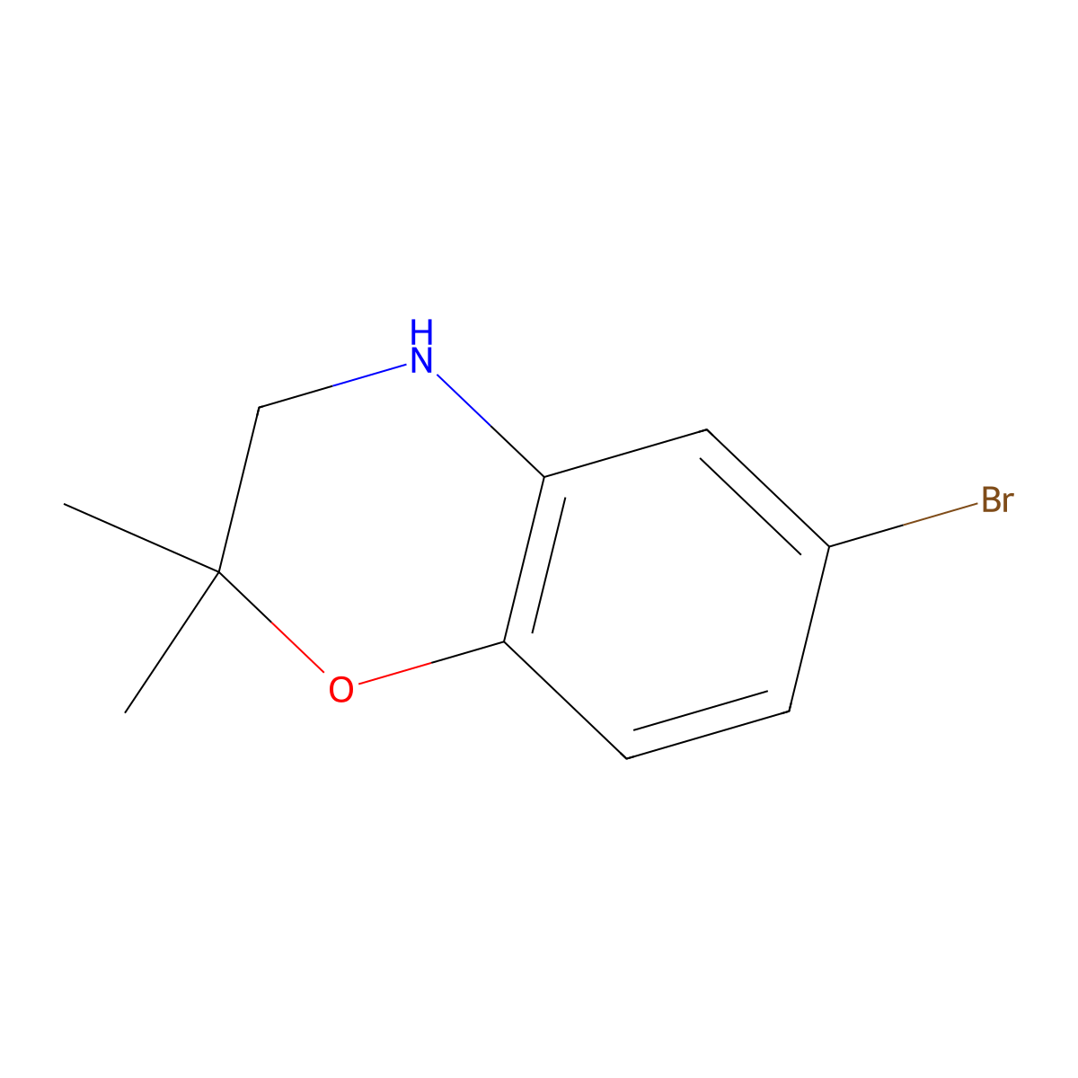 6-Bromo-2,2-dimethyl-3,4-dihydro-2H-benzo[b][1,4]oxazine molecular structure, CAS 136545-05-6