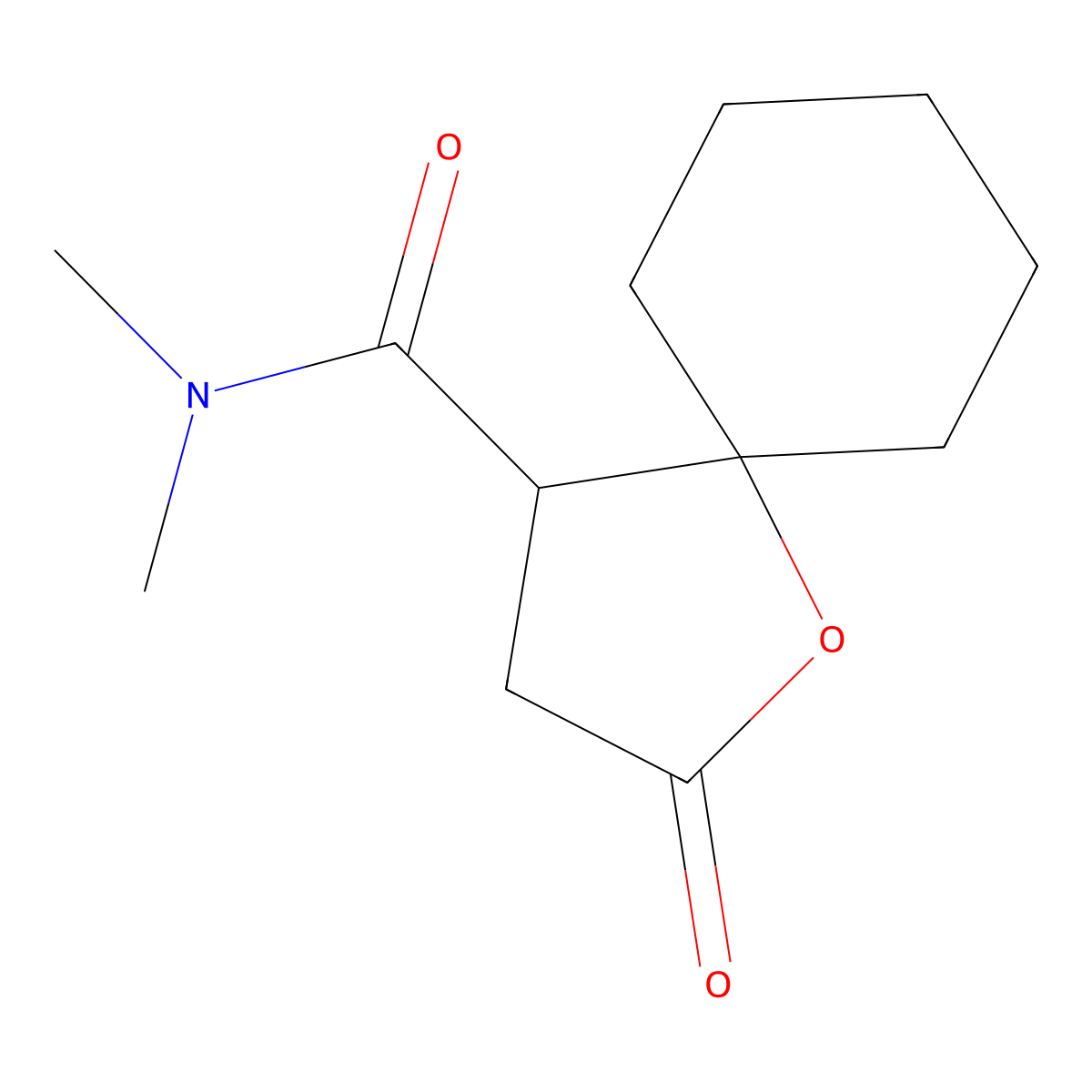 1-Oxaspiro(4.5)decane-4-carboxamide, N,N-dimethyl-2-oxo- molecular structure, CAS 136547-39-2