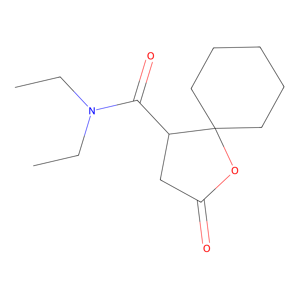 1-Oxaspiro(4.5)decane-4-carboxamide, N,N-diethyl-2-oxo- molecular structure, CAS 136547-40-5