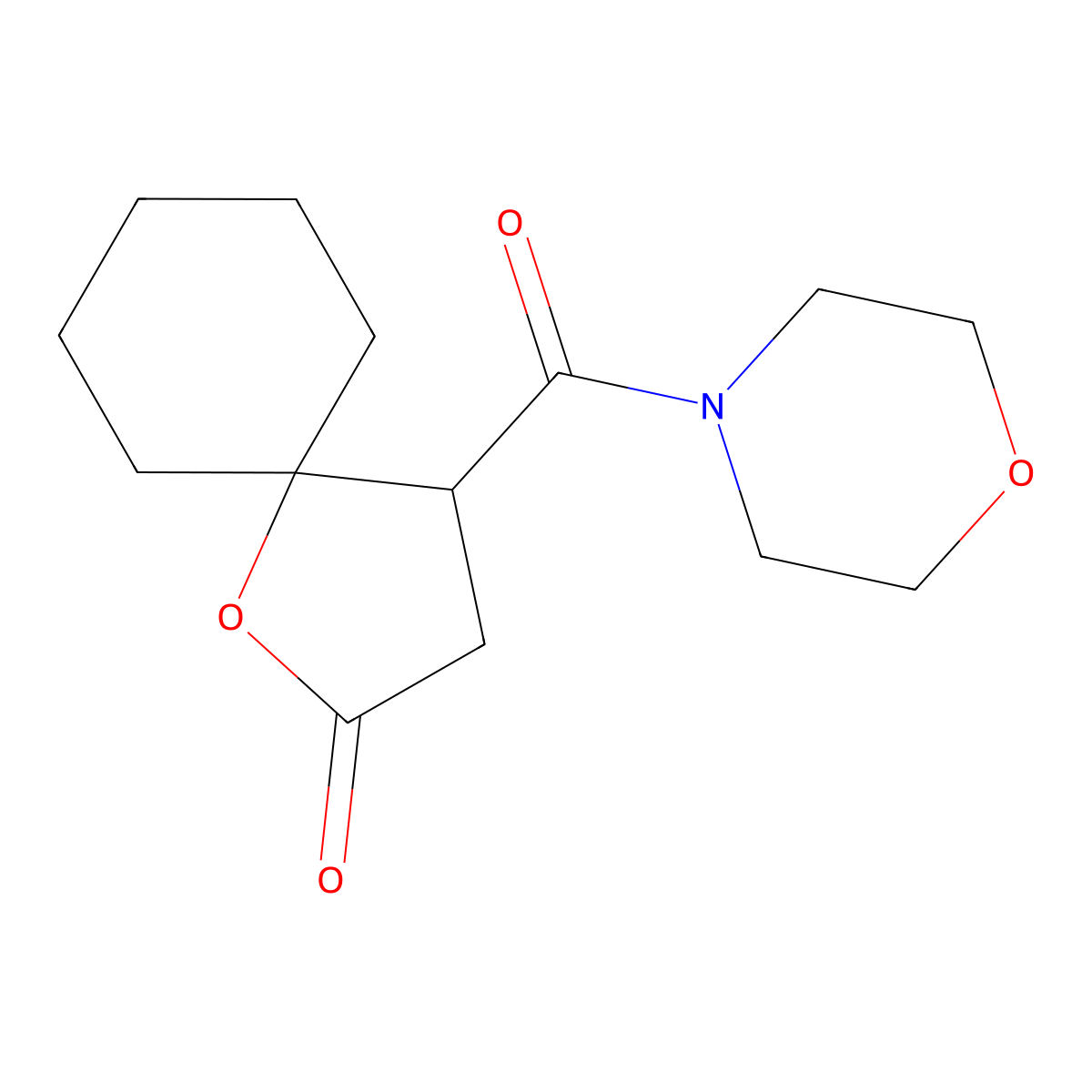 Morpholine, 4-((2-oxo-1-oxaspiro(4.5)dec-4-yl)carbonyl)- molecular structure, CAS 136547-41-6