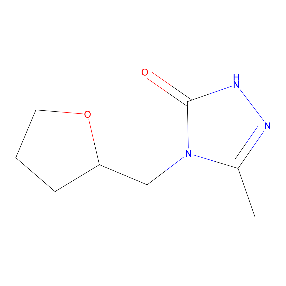 3-methyl-4-[(oxolan-2-yl)methyl]-4,5-dihydro-1H-1,2,4-triazol-5-one molecular structure, CAS 1365477-13-9
