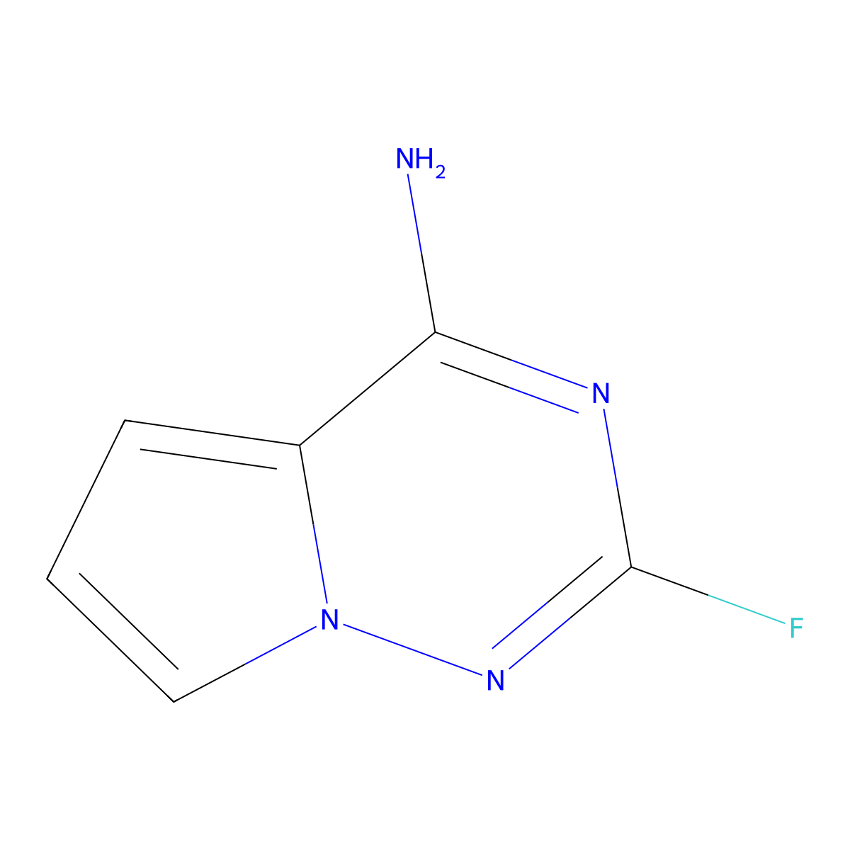 2-Fluoropyrrolo[2,1-f][1,2,4]triazin-4-amine molecular structure, CAS 1365477-44-6