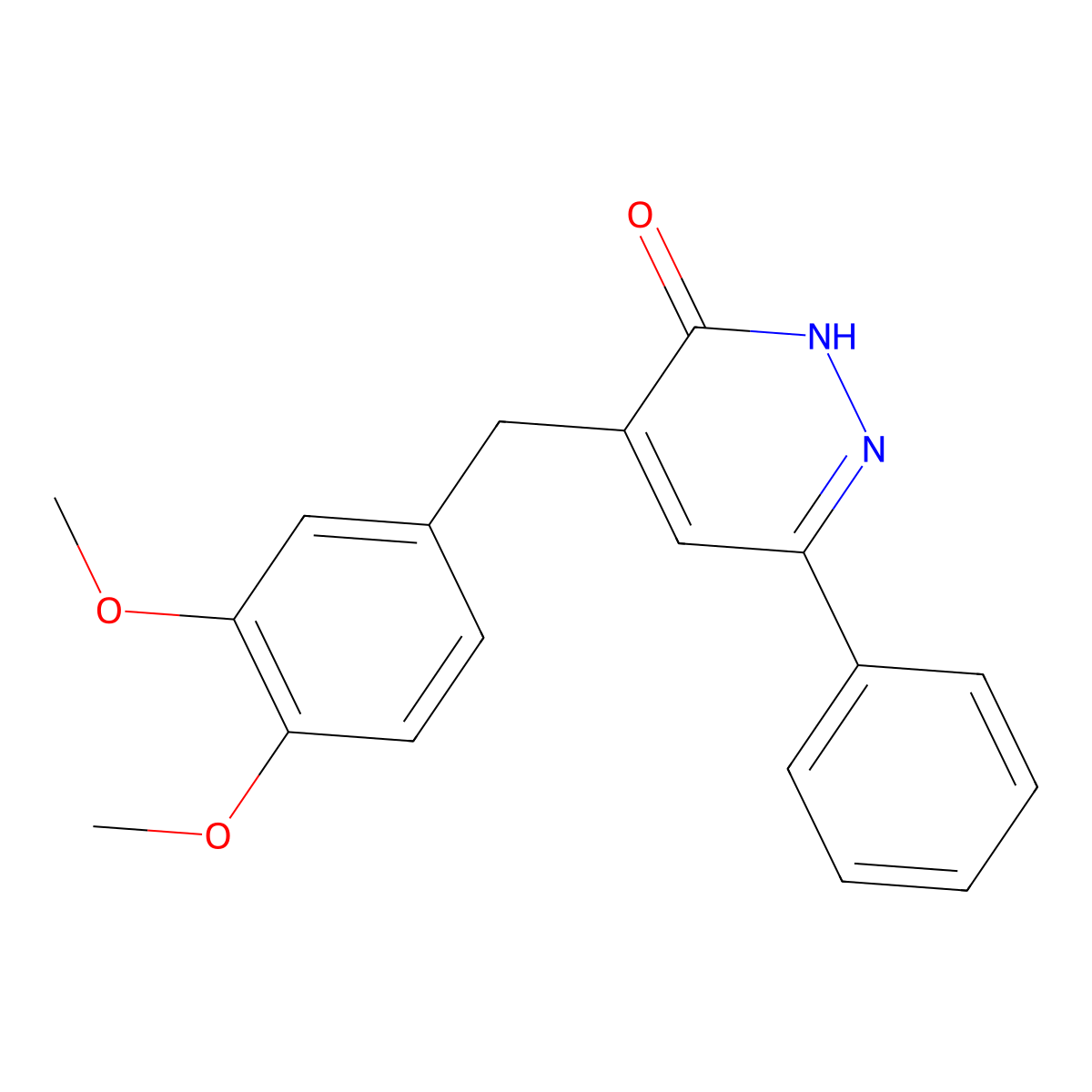 4-(3,4-dimethoxybenzyl)-6-phenylpyridazin-3(2H)-one molecular structure, CAS 1365477-56-0