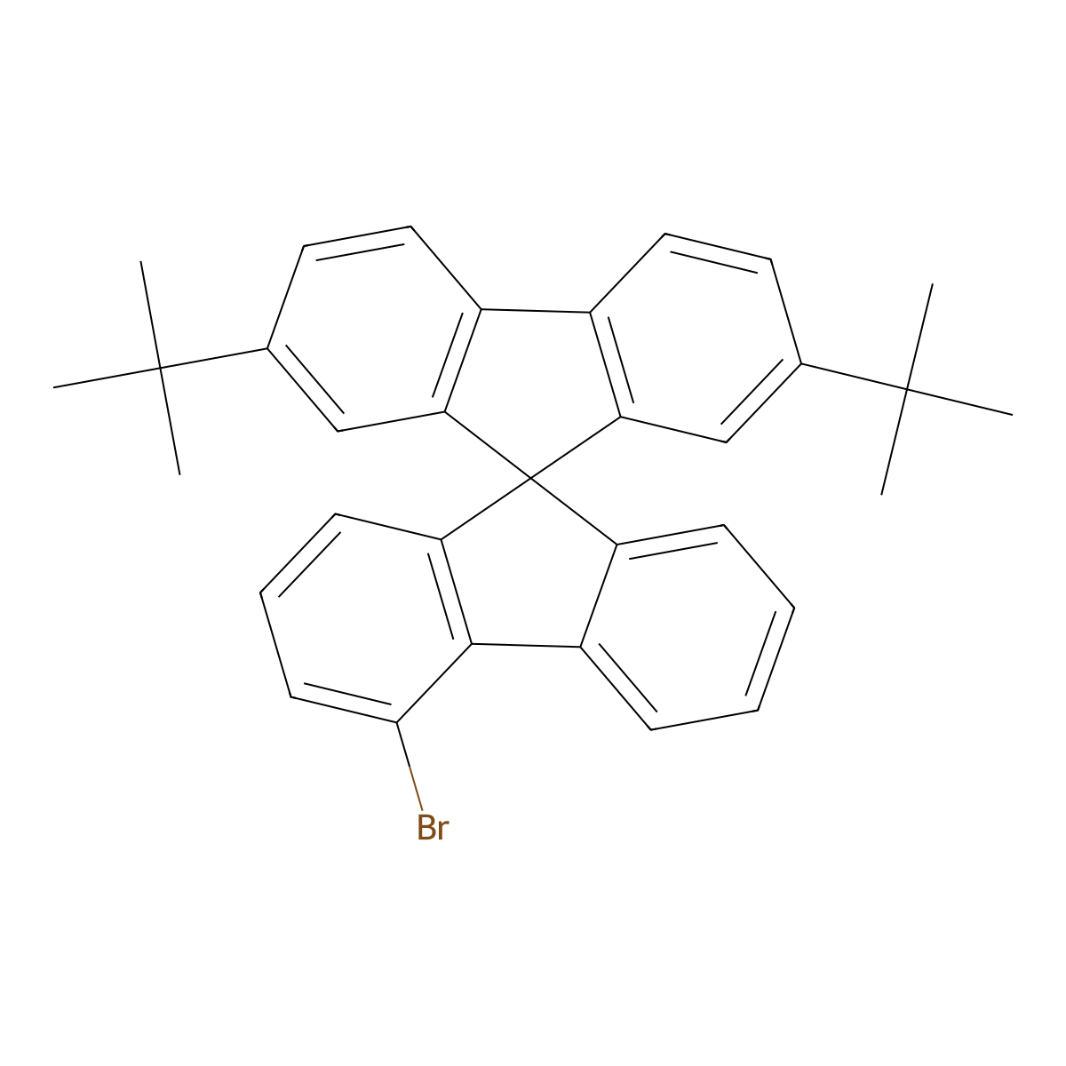 4'-Bromo-2,7-di-tert-butyl-9,9'-spirobi[fluorene] molecular structure, CAS 1365480-13-2