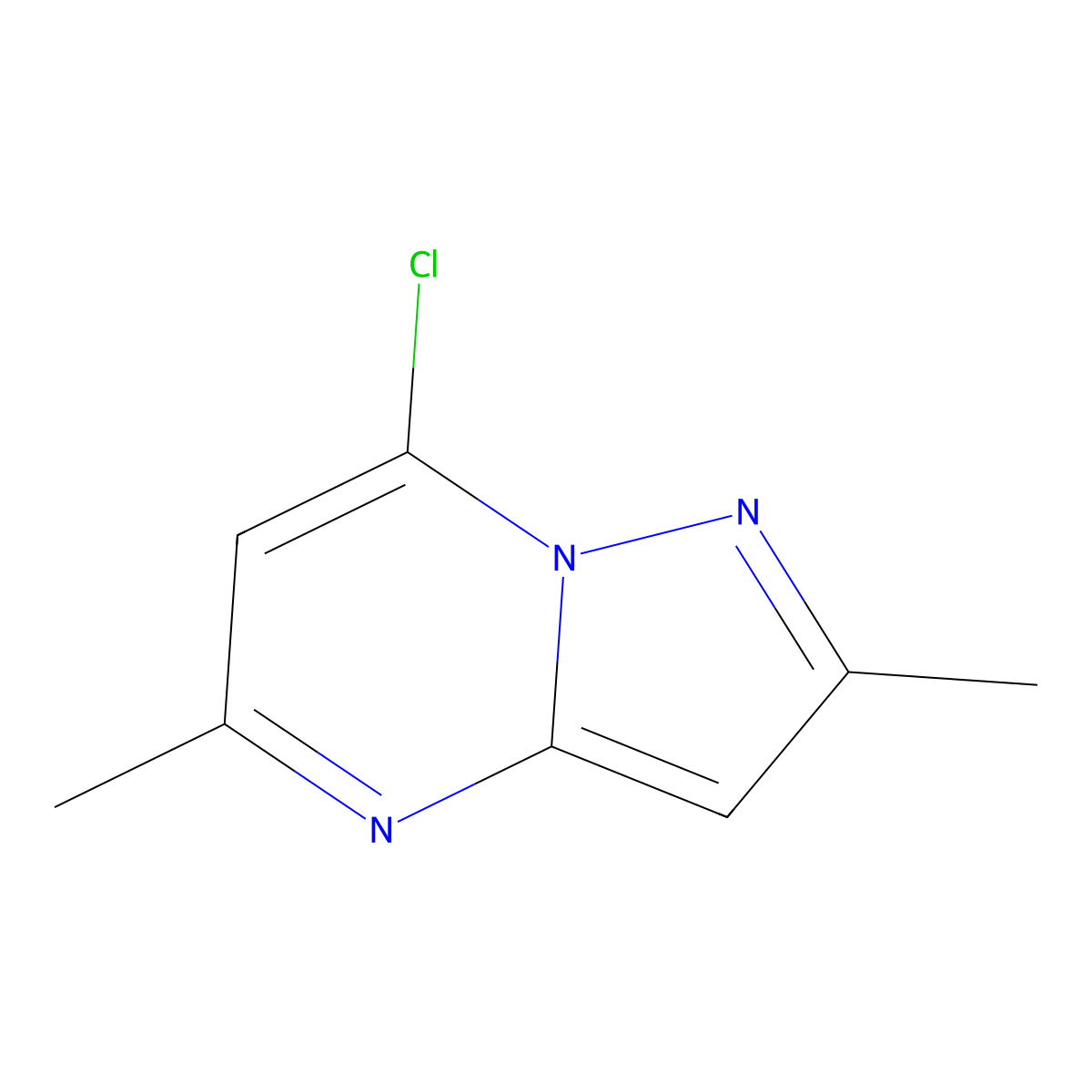 7-Chloro-2,5-dimethylpyrazolo(1,5-a)pyrimidine molecular structure, CAS 136549-13-8
