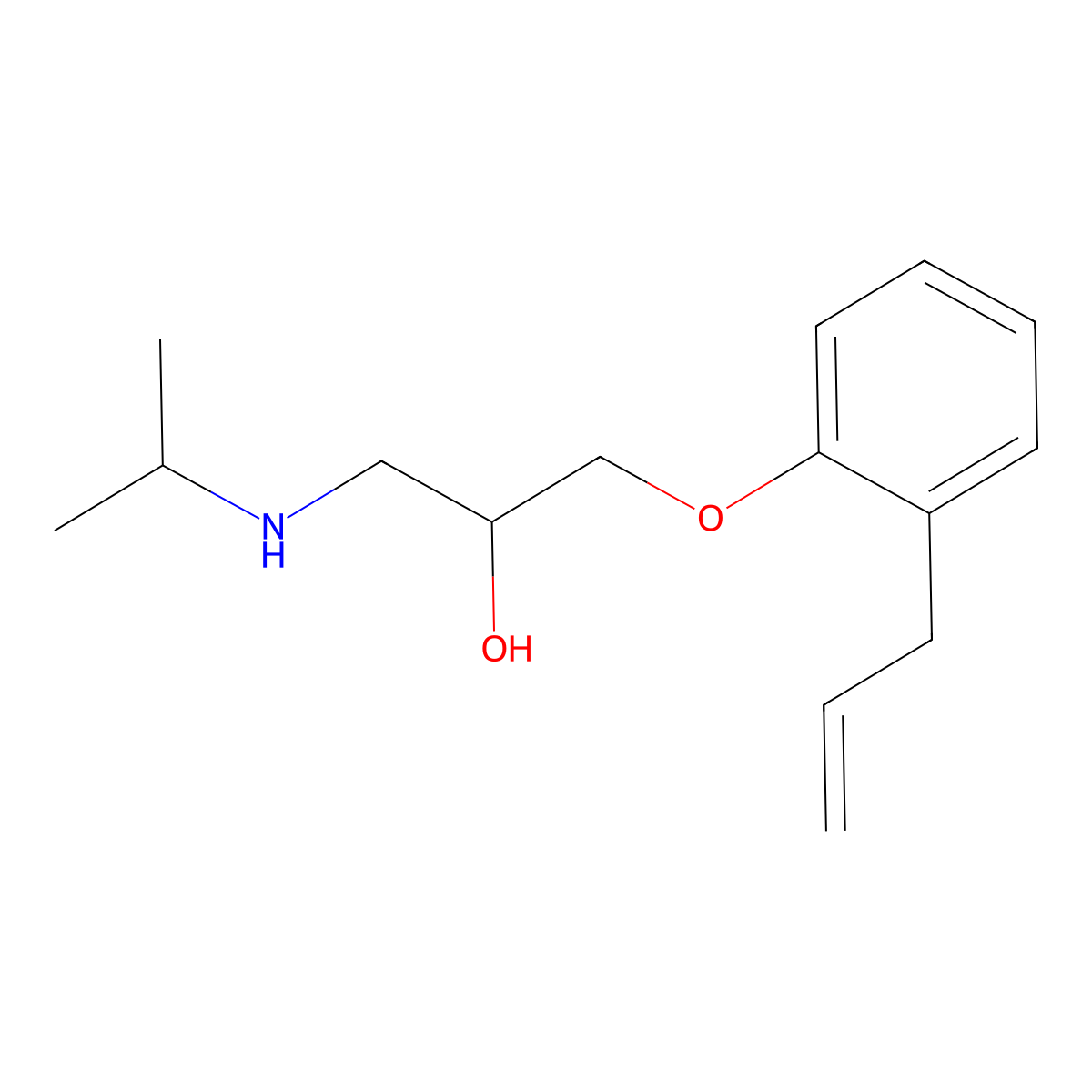 Alprenolol molecular structure, CAS 13655-52-2