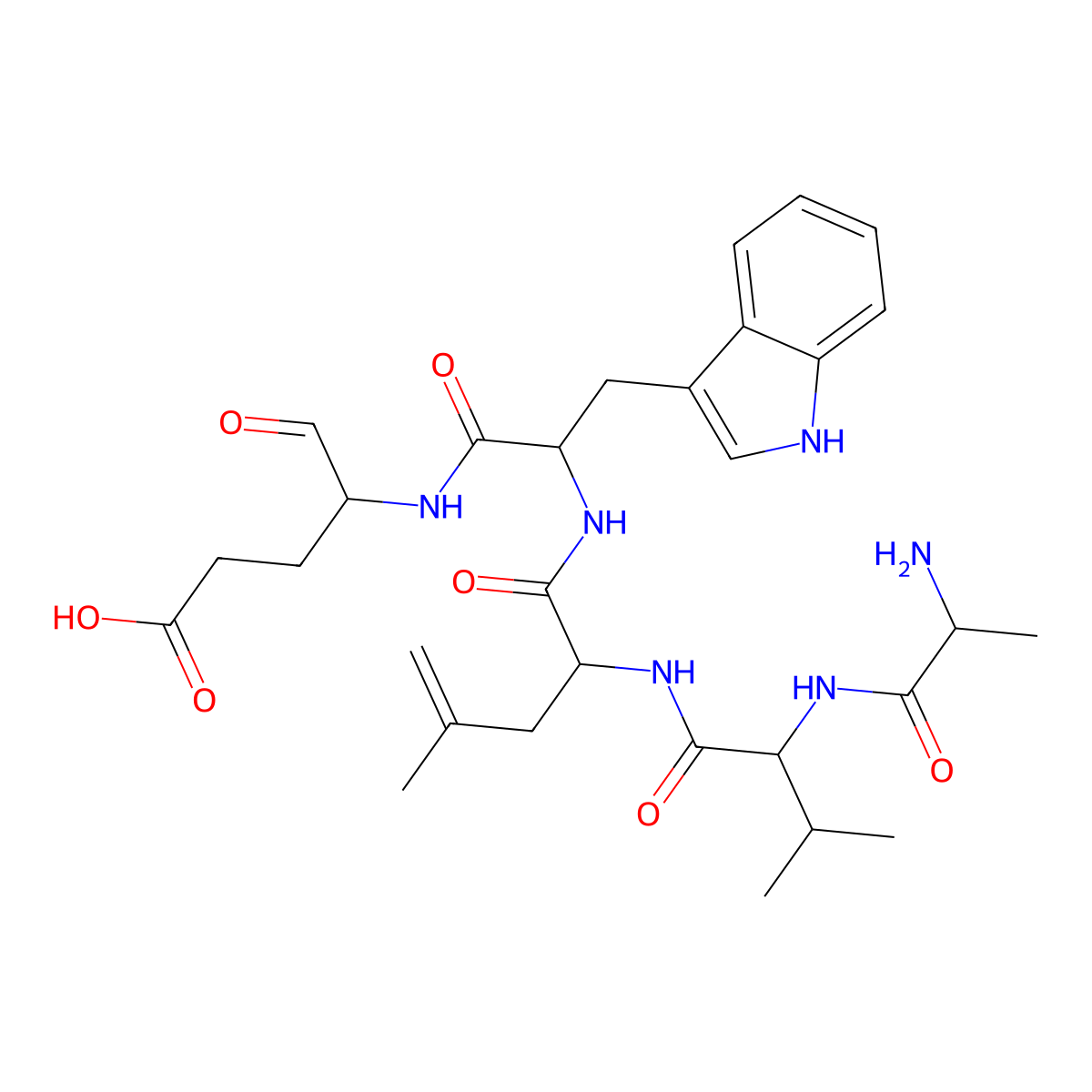 Cyclo(valyl-leucyl-tryptophyl-glutamyl-alanyl) molecular structure, CAS 136553-73-6