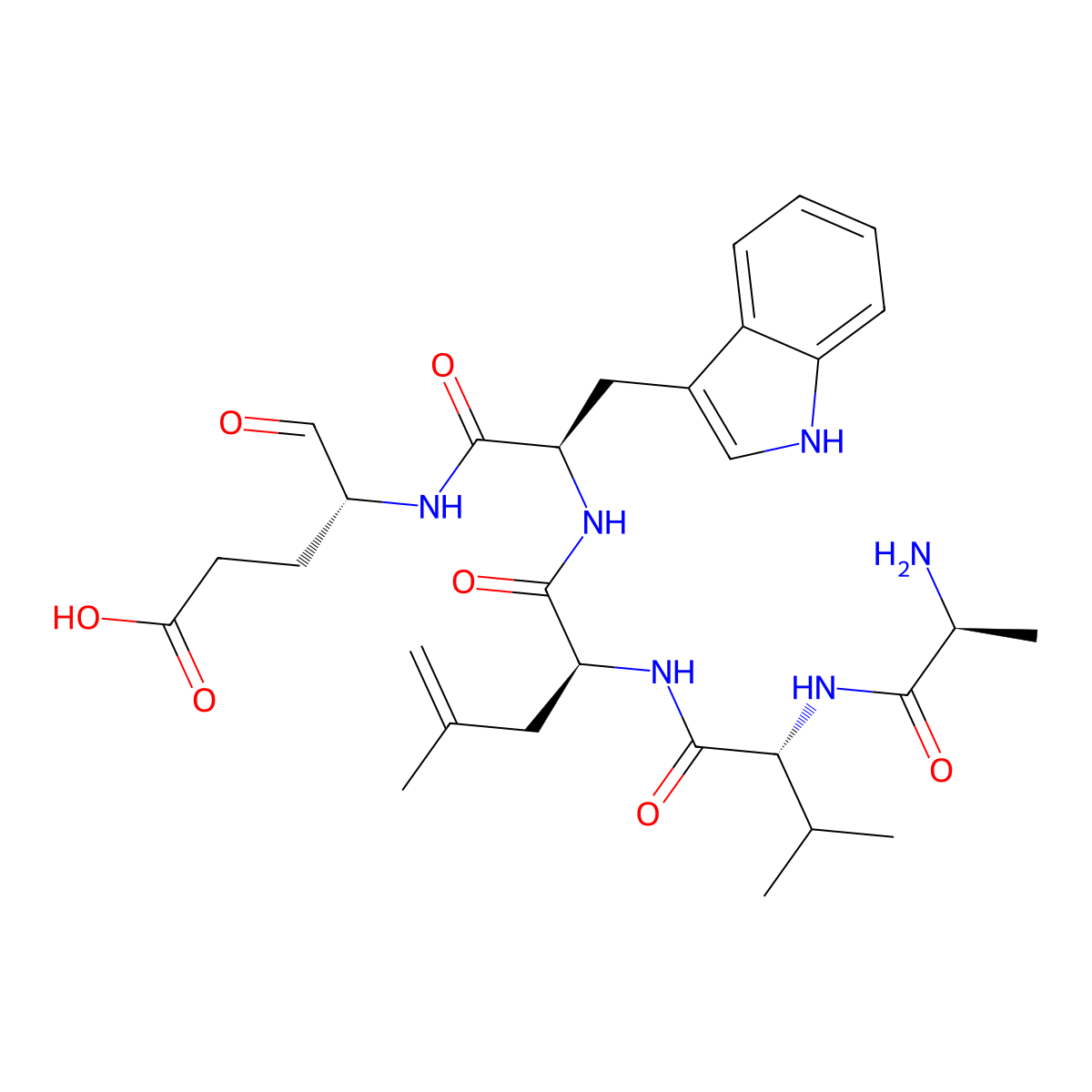 Cyclo(valyl-leucyl-tryptophyl-glutamyl-alanyl) molecular structure, CAS 136553-73-6