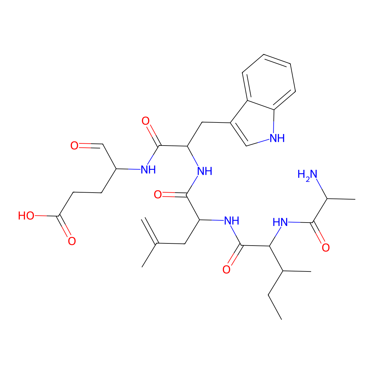 Cyclo(glutamyl-alanyl-isoleucyl-leucyl-tryptophyl) molecular structure, CAS 136553-74-7