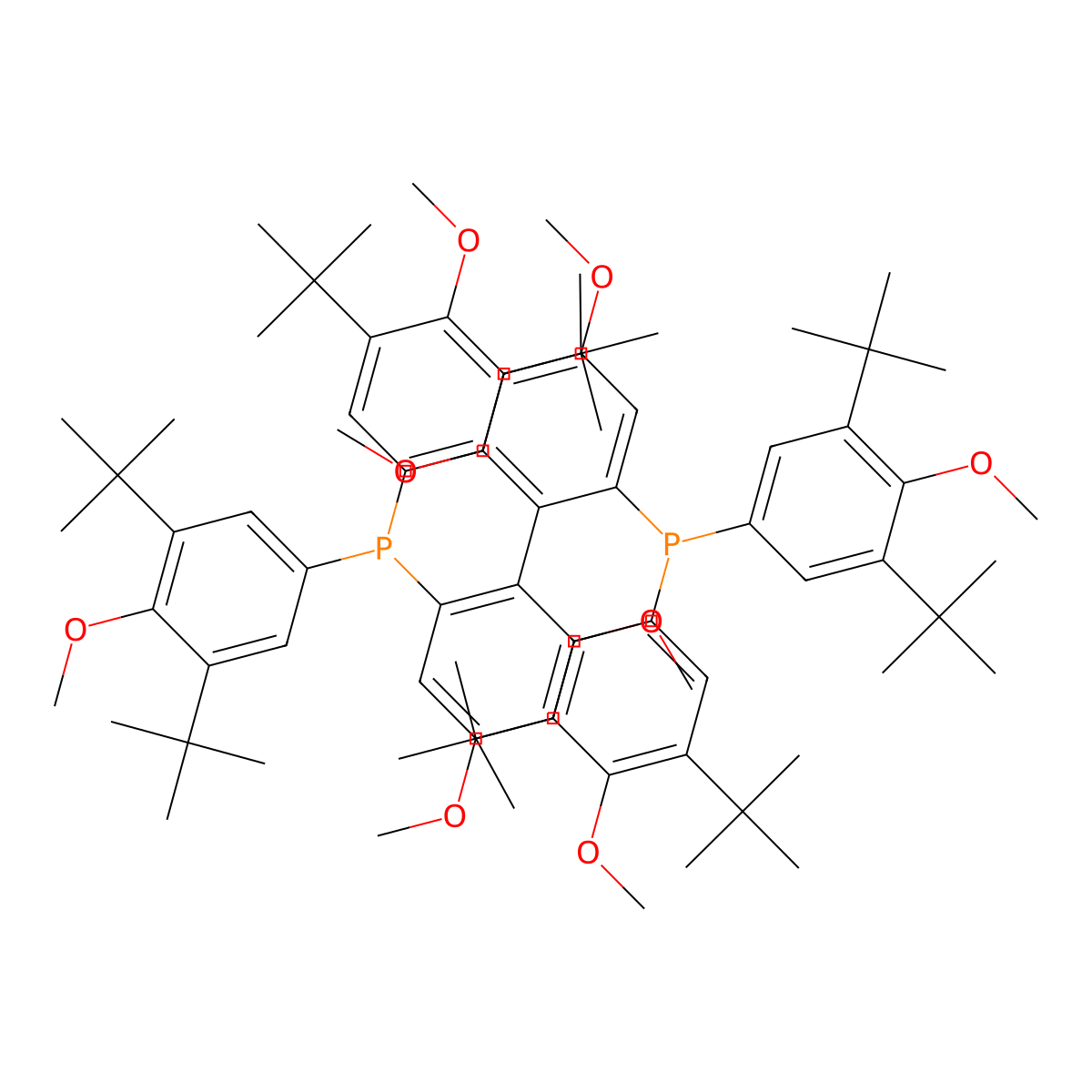 (S)-2,2'-Bis[bis(4-methoxy-3,5-di-t-butylphenyl)phosphino]-4,4',6,6'-tetramethoxy)-1,1'-biphenyl molecular structure, CAS 1365531-99-2