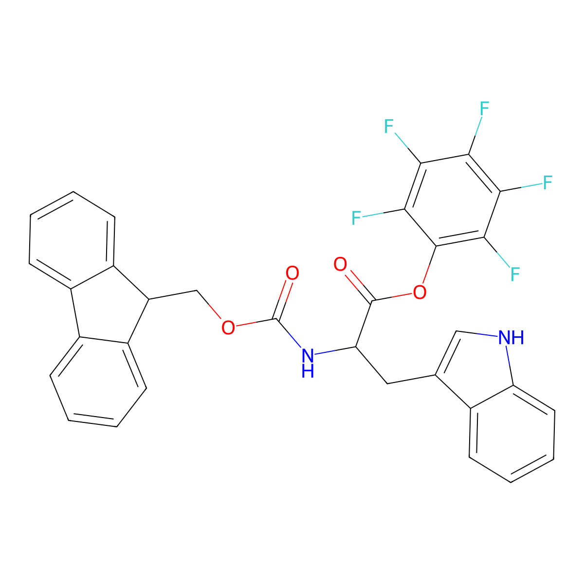 Fmoc-d-trp-opfp molecular structure, CAS 136554-94-4