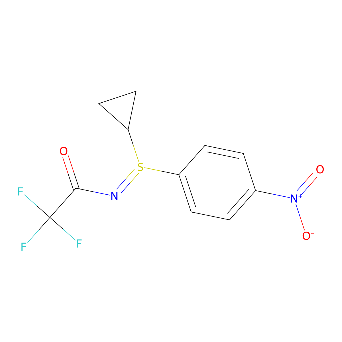 N-[cyclopropyl(4-nitrophenyl)-lambda4-sulphanylidene]-2,2,2-trifluoroacetamide molecular structure, CAS 1365543-59-4