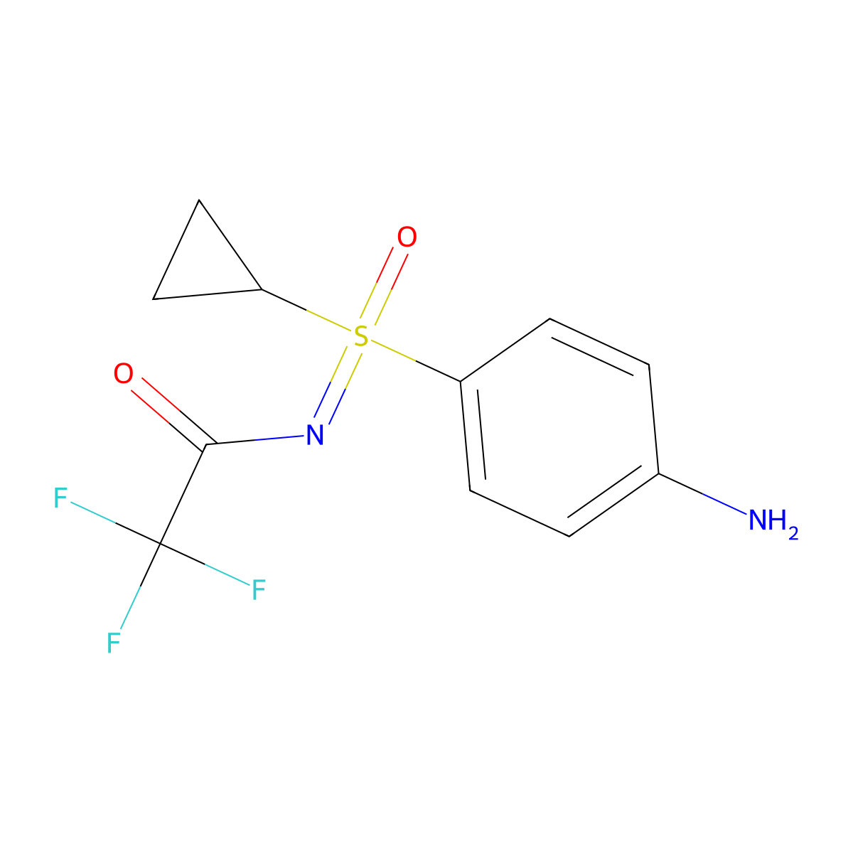 N-[(R)-(4-Aminophenyl)(cyclopropyl)oxidosulphanylidene]-2,2,2-trifluoroacetamide molecular structure, CAS 1365543-92-5