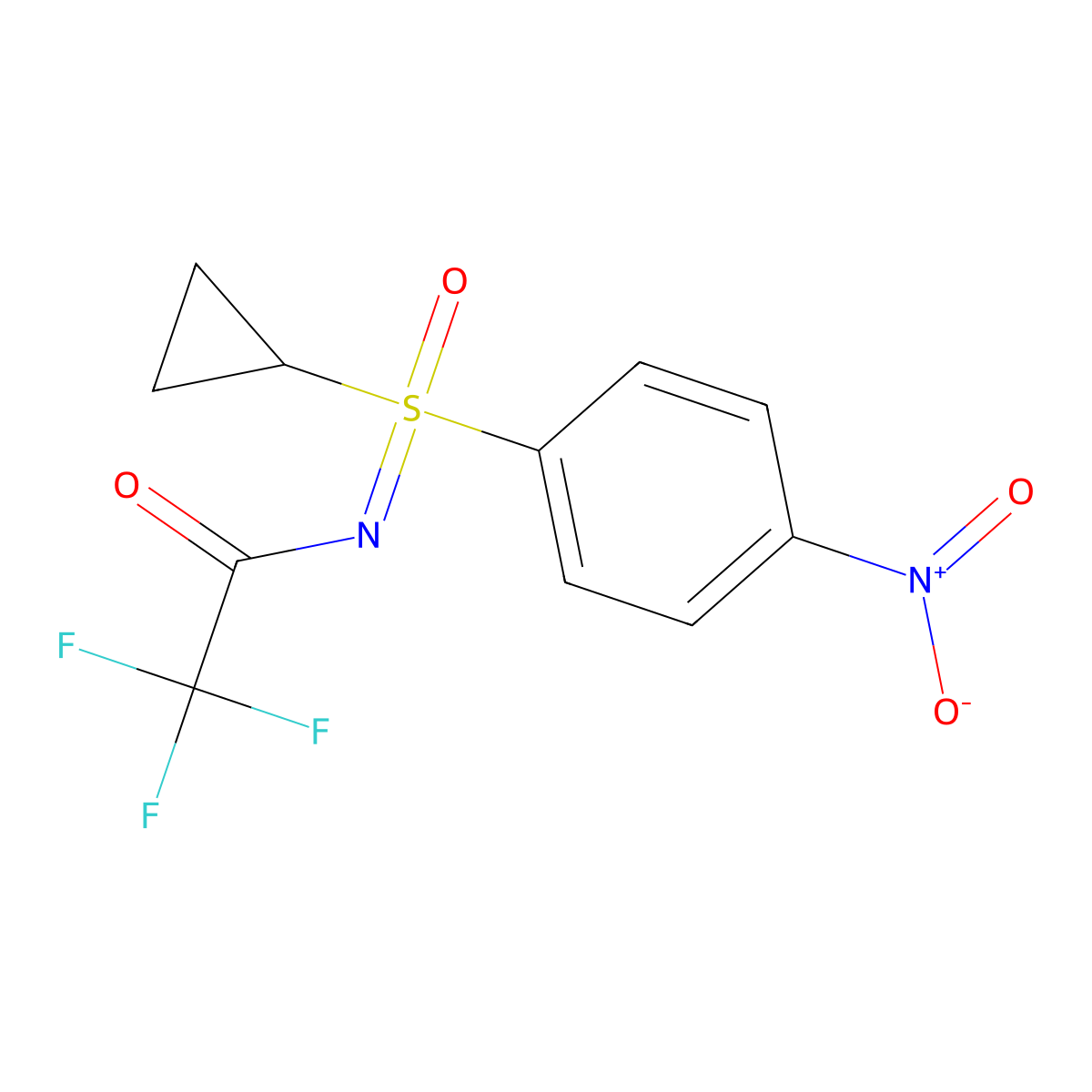 N-[(R)-Cyclopropyl(4-nitrophenyl)oxidosulphanylidene]-2,2,2-trifluoroacetamide molecular structure, CAS 1365544-25-7