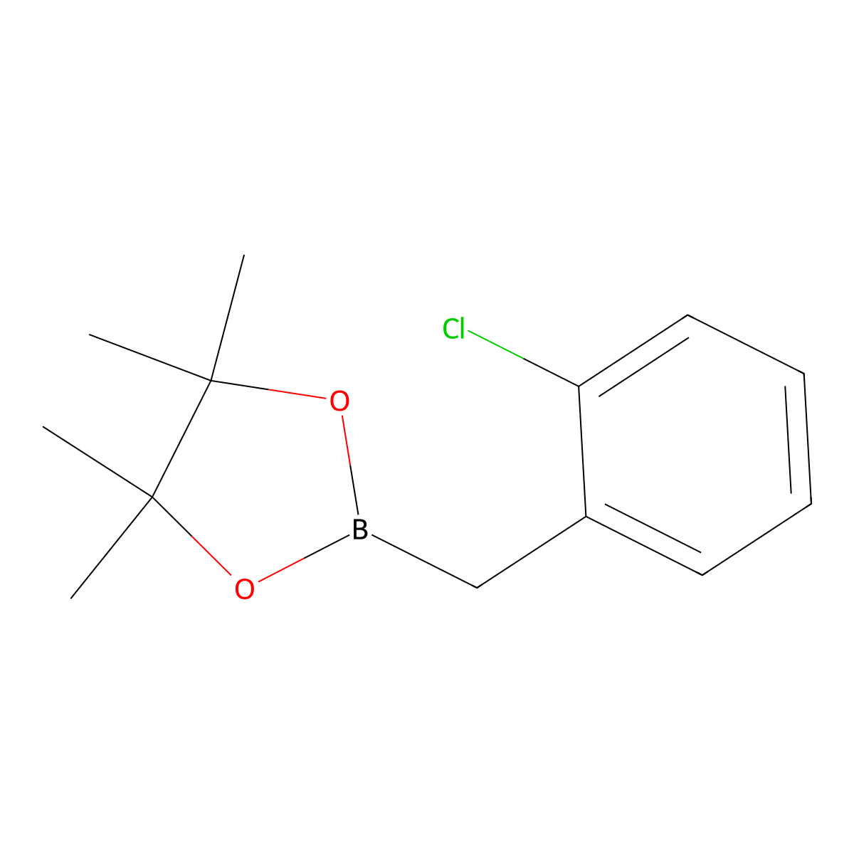 2-[(2-Chlorophenyl)methyl]-4,4,5,5-tetramethyl-1,3,2-dioxaborolane molecular structure, CAS 1365565-86-1