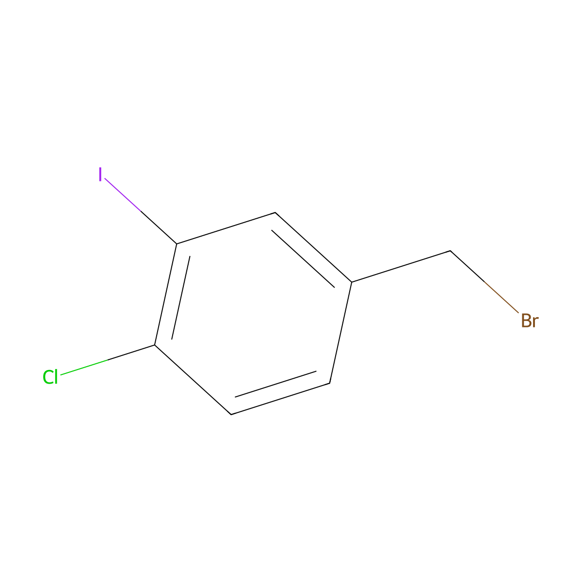4-(Bromomethyl)-1-chloro-2-iodobenzene molecular structure, CAS 136558-15-1