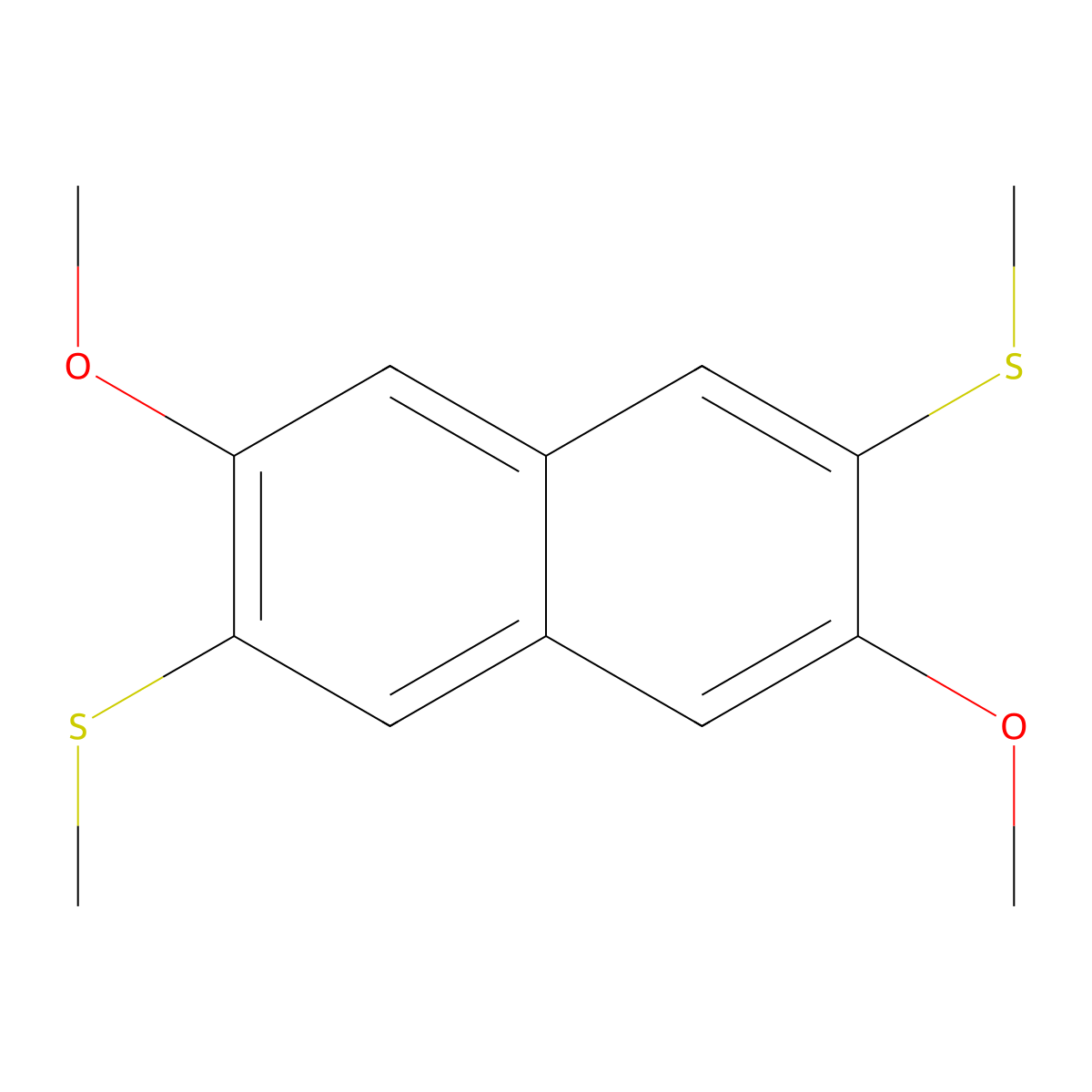 2,6-Dimethoxy-3,7-bis(methylthio)-naphthalene molecular structure, CAS 136559-34-7