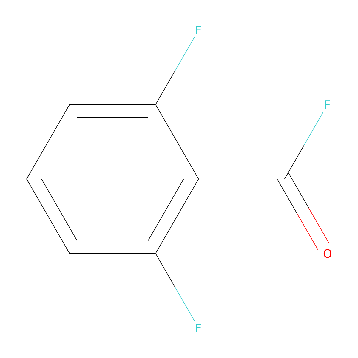 2,6-Difluorobenzoyl fluoride molecular structure, CAS 13656-41-2