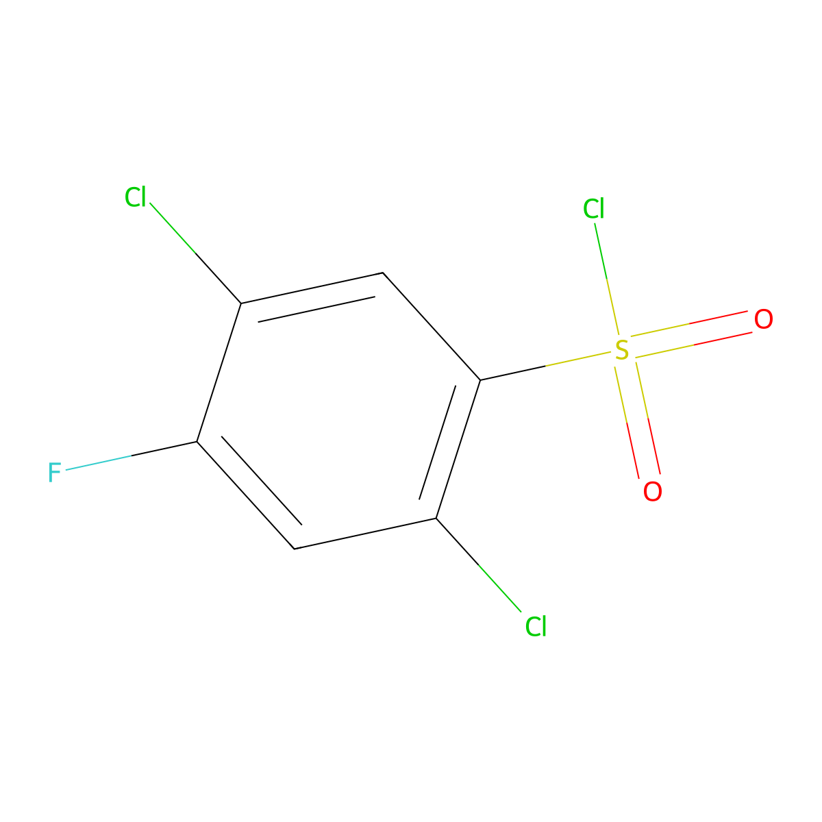 2,5-Dichloro-4-fluorobenzene-1-sulfonyl chloride molecular structure, CAS 13656-50-3