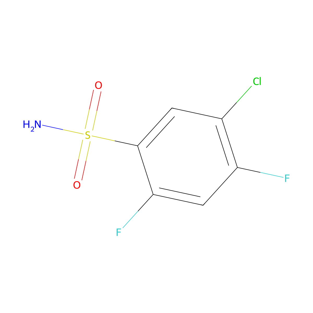 5-Chloro-2,4-difluorobenzenesulfonamide molecular structure, CAS 13656-56-9