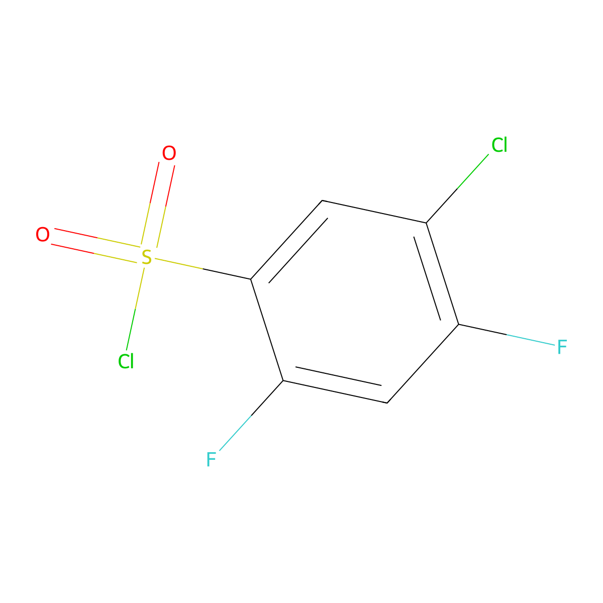 5-Chloro-2,4-difluorobenzenesulphonyl chloride molecular structure, CAS 13656-57-0