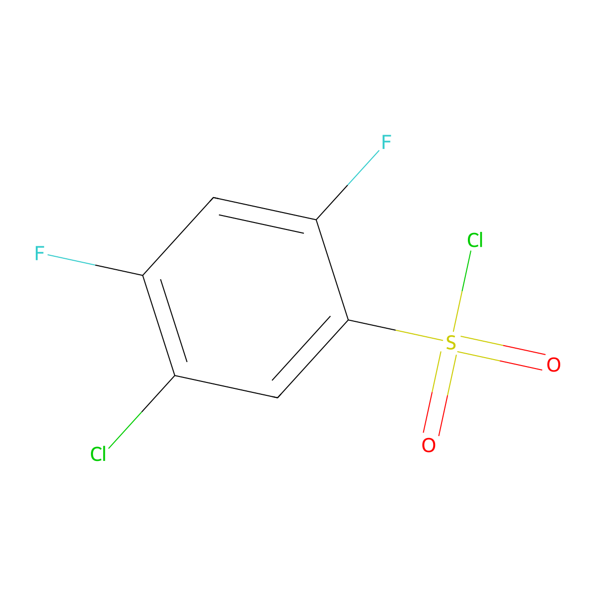 5-Chloro-2,4-difluorobenzenesulphonyl chloride molecular structure, CAS 13656-57-0