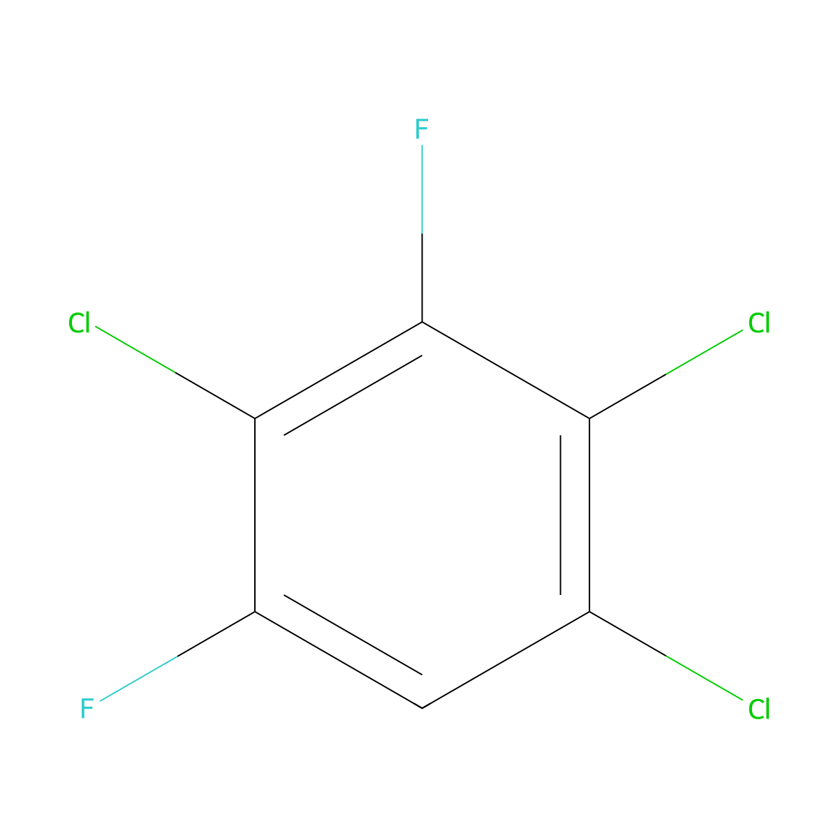1,2,4-Trichloro-3,5-difluorobenzene molecular structure, CAS 13656-67-2