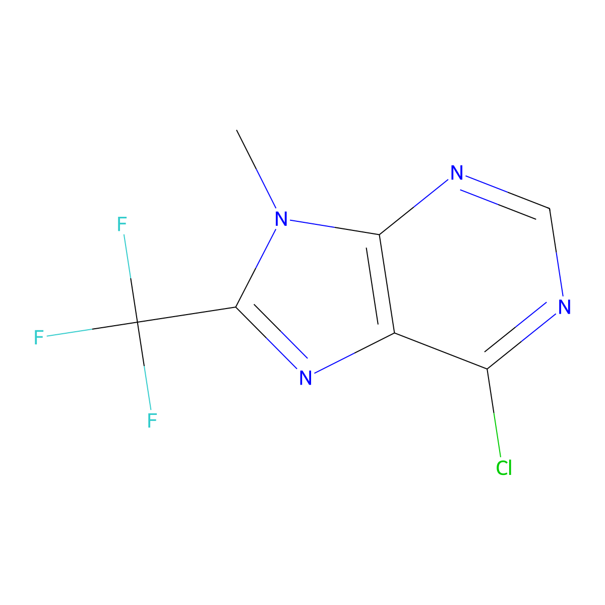 6-chloro-9-methyl-8-(trifluoromethyl)-9H-purine molecular structure, CAS 1365607-17-5