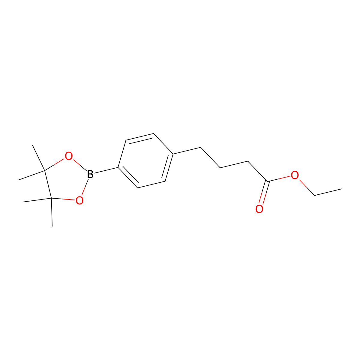 Ethyl4-[4-(4,4,5,5-tetramethyl-1,3,2-dioxaborolan-2-yl)phenyl]butanoate molecular structure, CAS 1365610-75-8