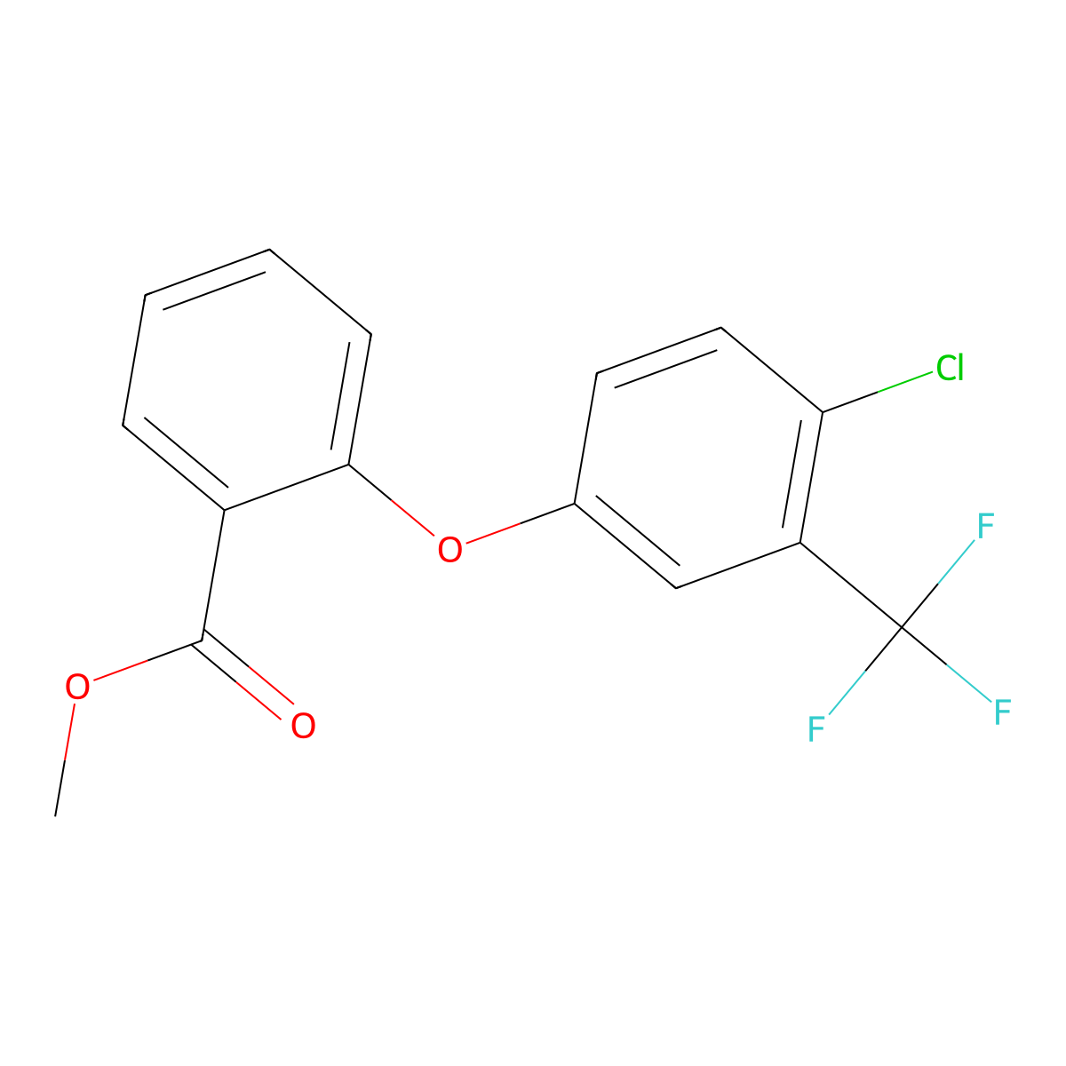 Methyl 2-[4-chloro-3-(trifluoromethyl)phenoxy]benzoate molecular structure, CAS 136562-55-5
