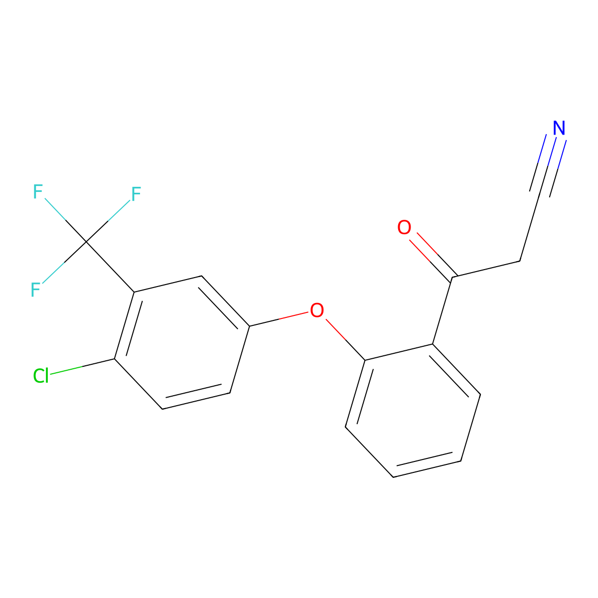 3-{2-[4-Chloro-3-(trifluoromethyl)phenoxy]phenyl}-3-oxopropanenitrile molecular structure, CAS 136562-66-8