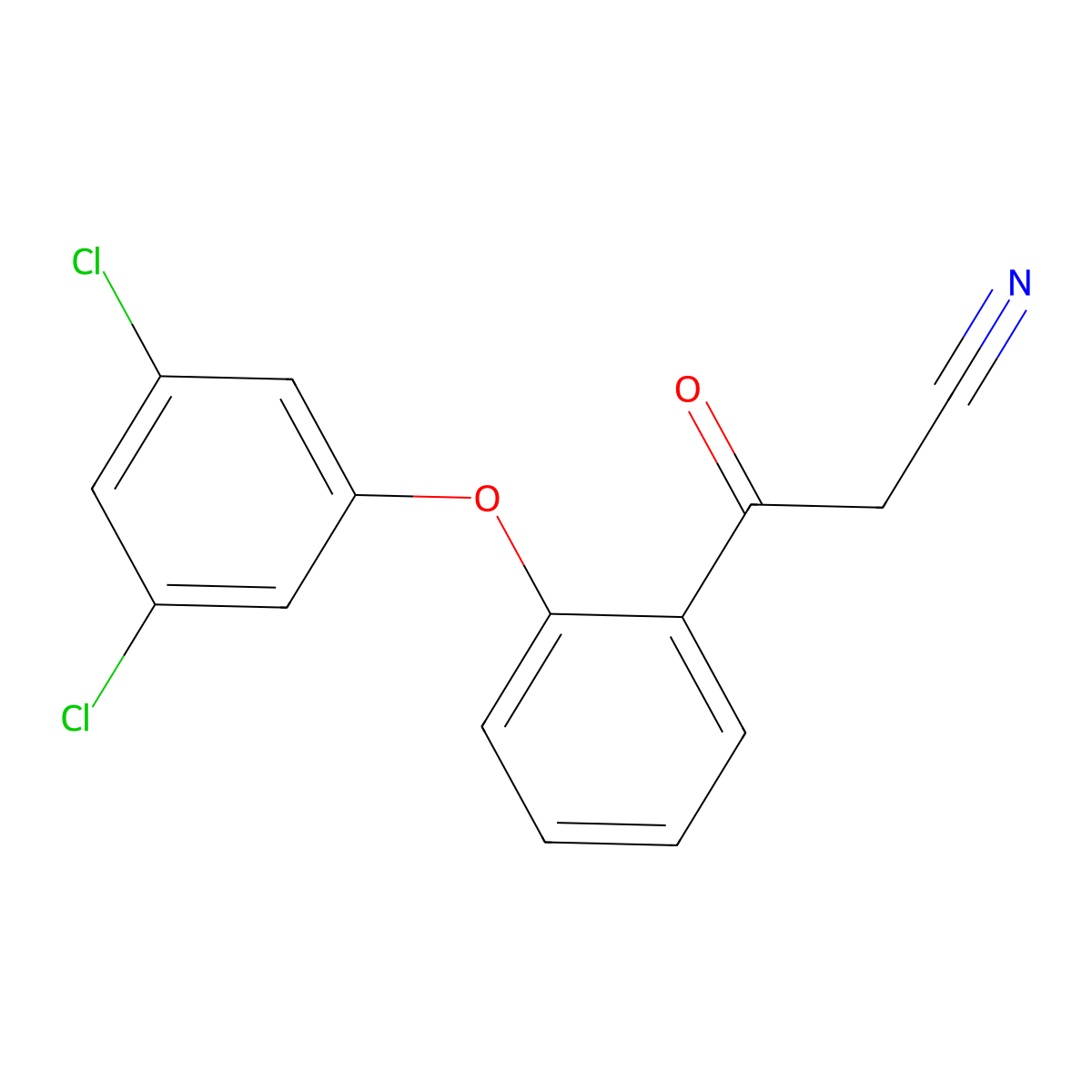 3-[2-(3,5-Dichlorophenoxy)phenyl]-3-oxopropanenitrile molecular structure, CAS 136562-75-9