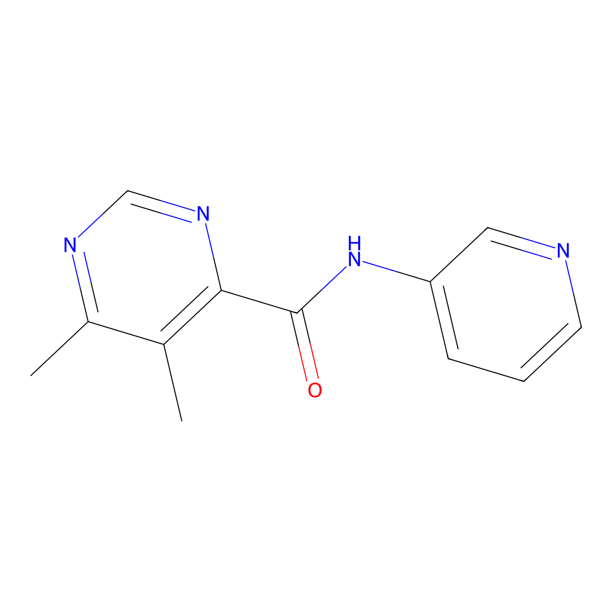 5,6-dimethyl-N-(pyridin-3-yl)pyrimidine-4-carboxamide molecular structure, CAS 1365639-34-4