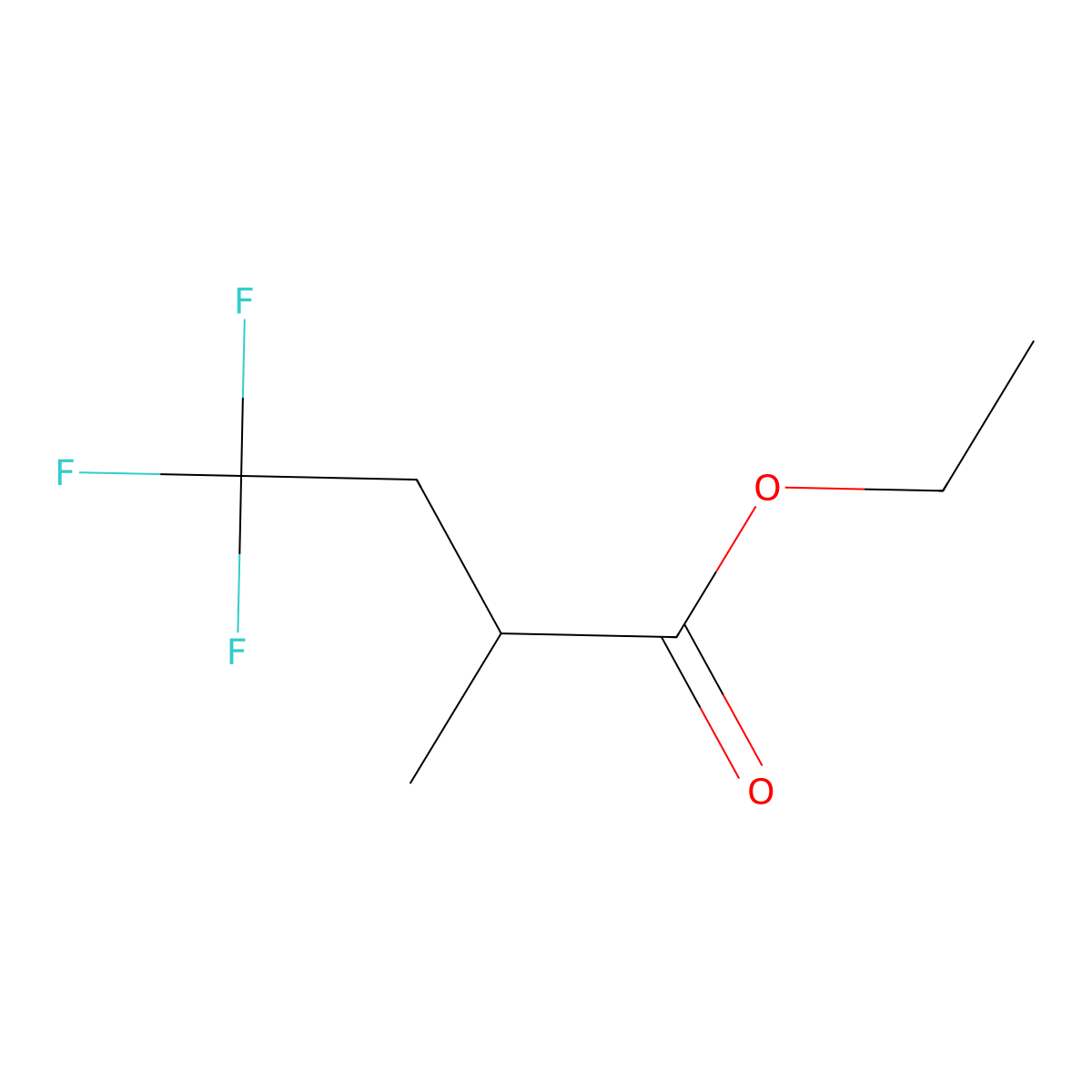 Ethyl 2-methyl-4,4,4-trifluorobutyrate molecular structure, CAS 136564-76-6