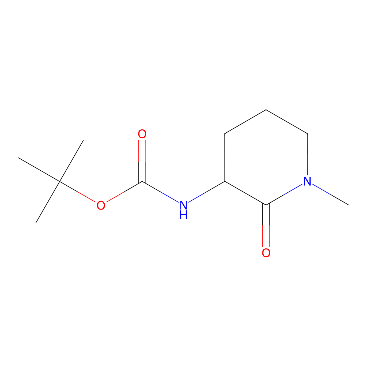 (R)-tert-Butyl (1-methyl-2-oxopiperidin-3-yl)carbamate molecular structure, CAS 1365647-42-2