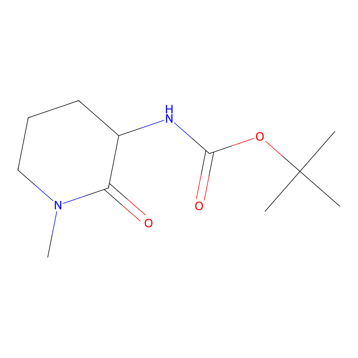 (R)-tert-Butyl (1-methyl-2-oxopiperidin-3-yl)carbamate molecular structure, CAS 1365647-42-2