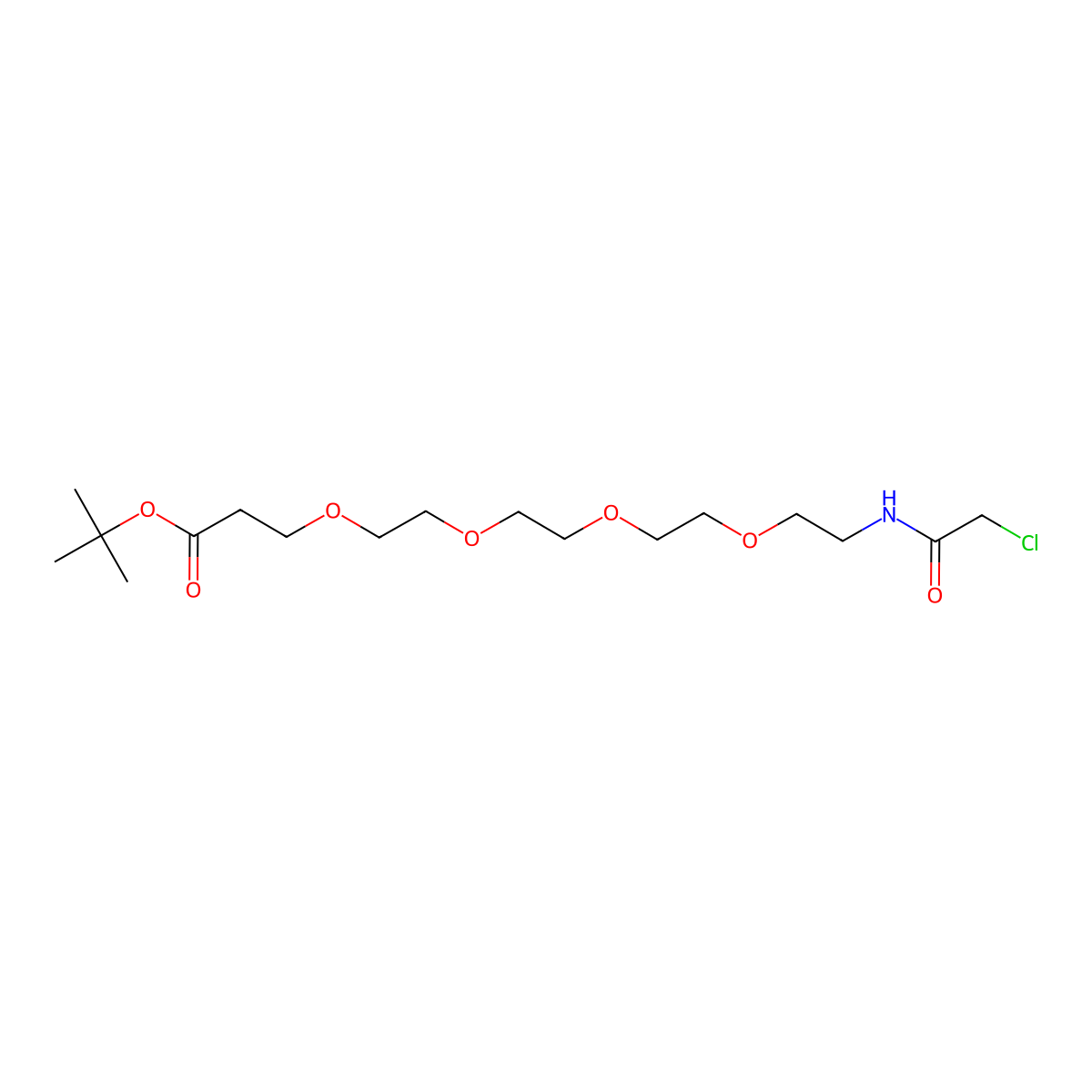 Chloroacetamido-PEG4-t-Butyl Ester molecular structure, CAS 1365655-90-8