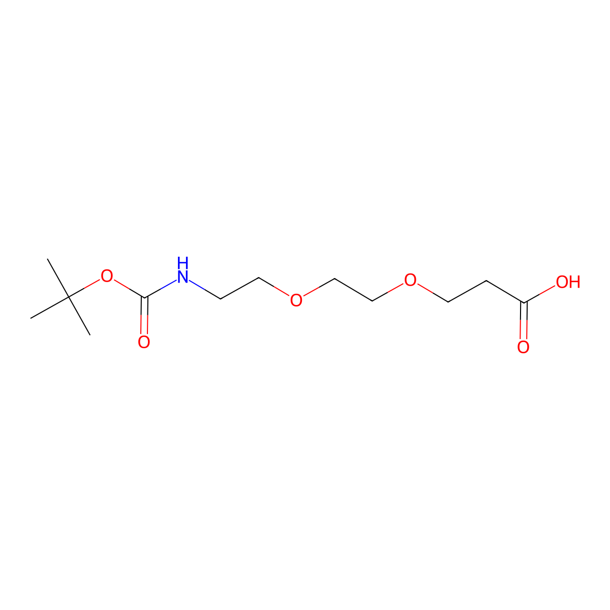 3-[2-(2-{[(Tert-butoxy)carbonyl]amino}ethoxy)ethoxy]propanoic acid molecular structure, CAS 1365655-91-9