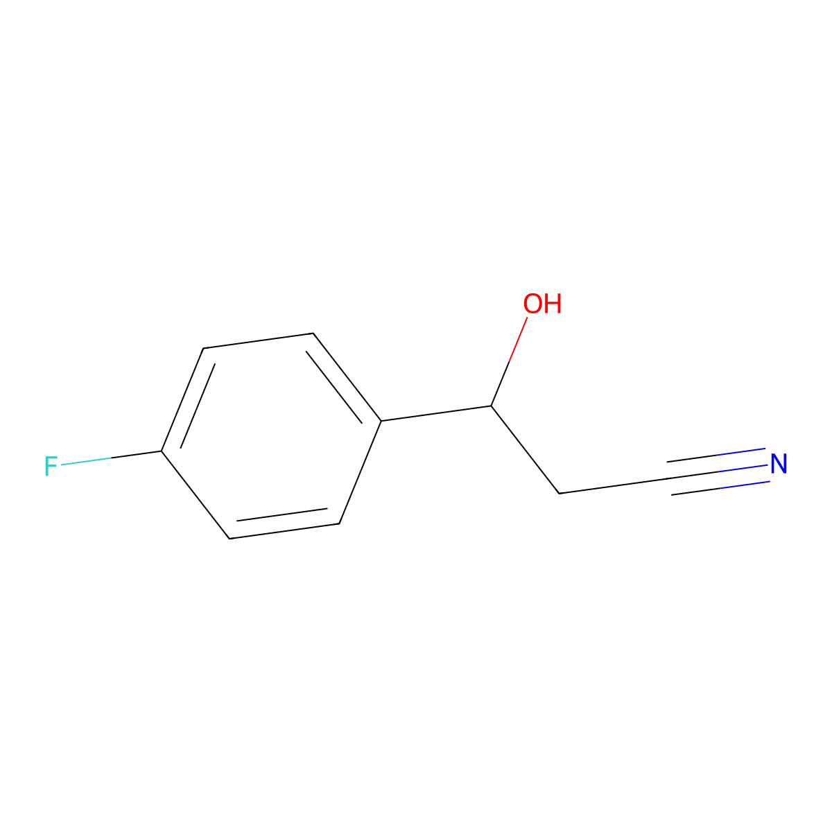 3-(4-Fluorophenyl)-3-hydroxypropanenitrile molecular structure, CAS 136568-65-5