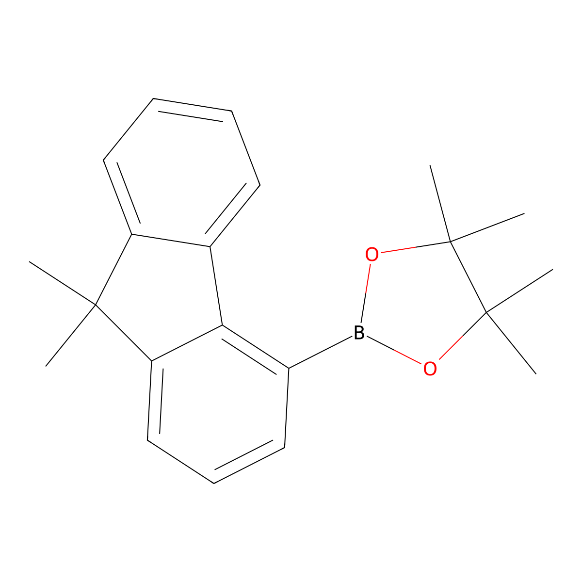 2-(9,9-Dimethyl-9H-fluoren-4-yl)-4,4,5,5-tetramethyl-1,3,2-dioxaborolane molecular structure, CAS 1365692-79-0