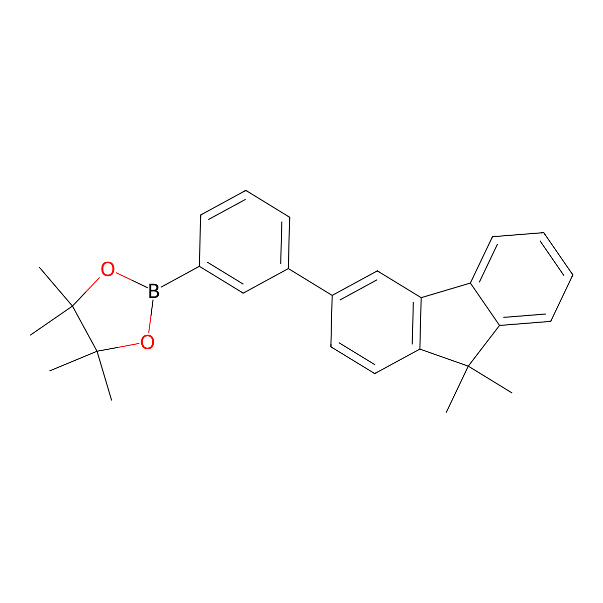 2-[3-(9,9-Dimethyl-9H-fluoren-3-yl)phenyl]-4,4,5,5-tetramethyl-1,3,2-dioxaborolane molecular structure, CAS 1365692-84-7