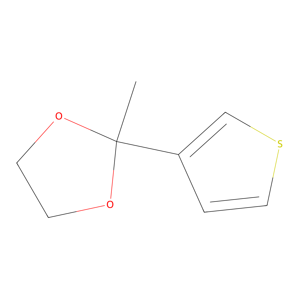 2-Methyl-2-(thiophen-3-yl)-1,3-dioxolane molecular structure, CAS 13657-89-1