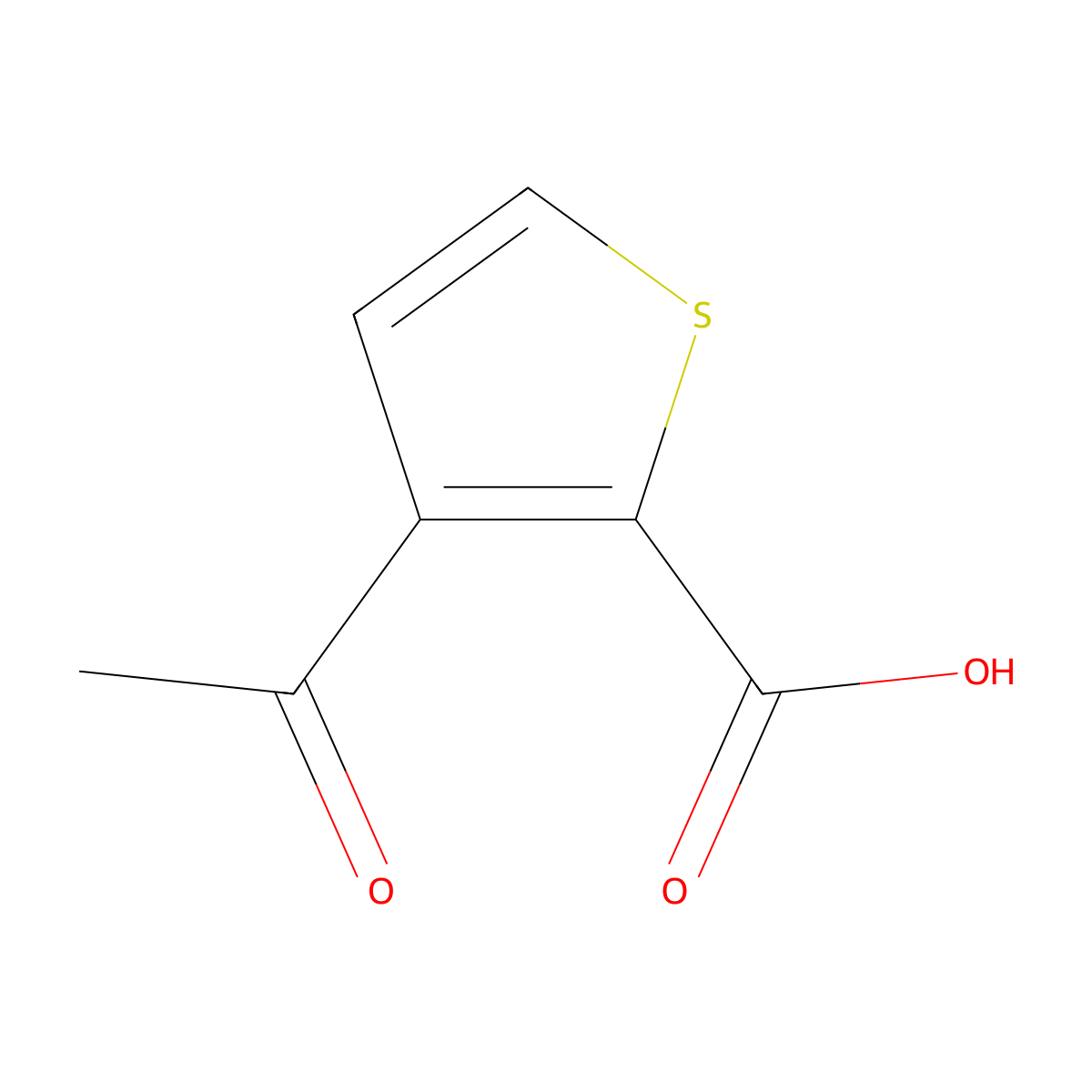 3-Acetylthiophene-2-carboxylic acid molecular structure, CAS 13657-90-4