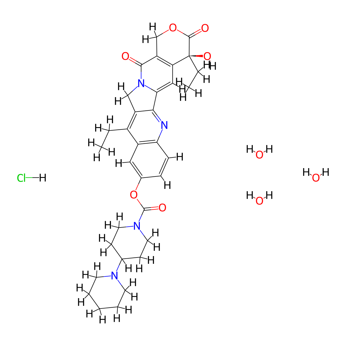 Camptosar molecular structure, CAS 136572-09-3
