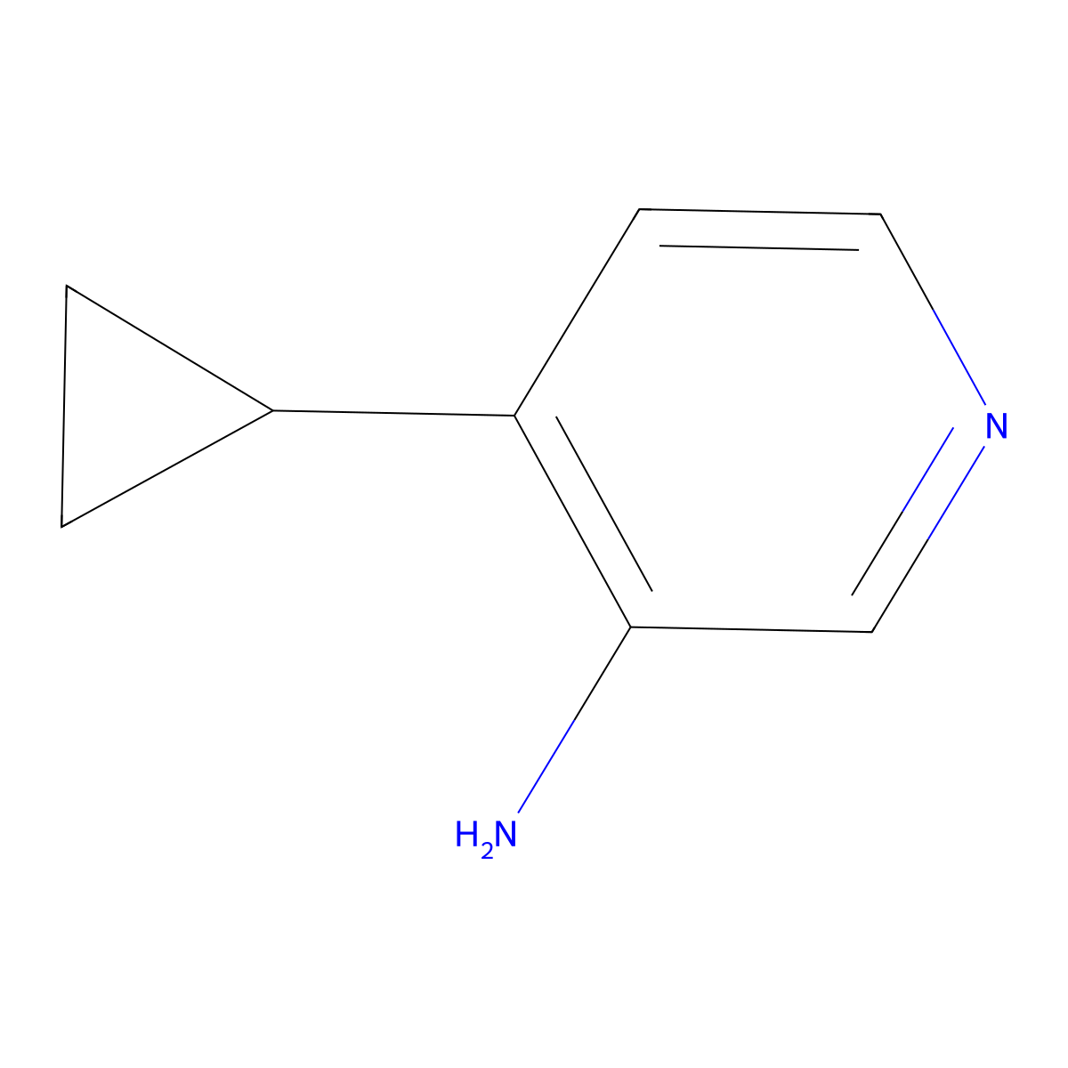 4-Cyclopropylpyridin-3-amine molecular structure, CAS 1365763-16-1