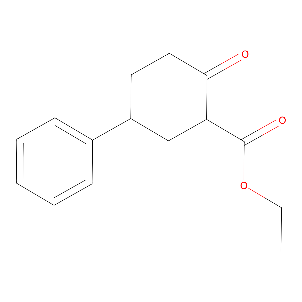 Ethyl 2-oxo-5-phenylcyclohexane-1-carboxylate molecular structure, CAS 13658-19-0