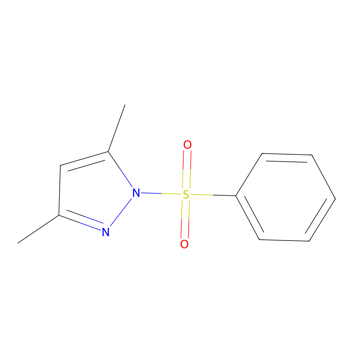 3,5-Dimethyl-1-(phenylsulfonyl)-1H-pyrazole molecular structure, CAS 13658-68-9
