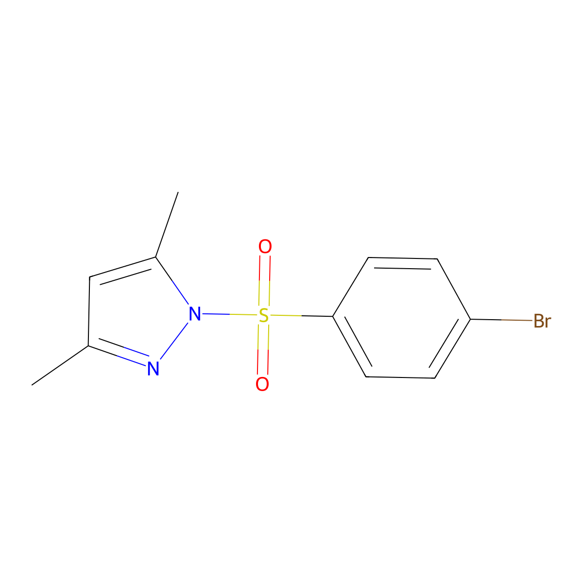 1-(4-Bromophenyl)sulfonyl-3,5-dimethylpyrazole molecular structure, CAS 13658-69-0